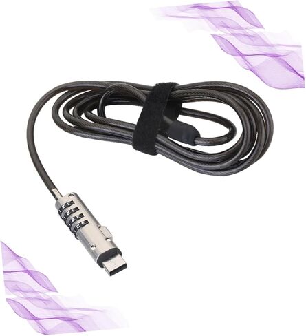 قفل USB للكمبيوتر المحمول ومكتب الكمبيوتر المحمول قفل كلمة مرور الكمبيوتر المحمولة للأجهزة الرقمية جهاز أمان مضاد للسرقة للسفر العالمي الاستخدام الأسود in Kuwait