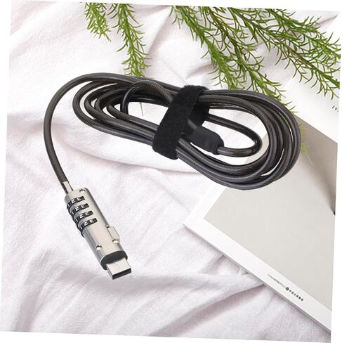 قفل USB للكمبيوتر المحمول ومكتب الكمبيوتر المحمول قفل كلمة مرور الكمبيوتر المحمولة للأجهزة الرقمية جهاز أمان مضاد للسرقة للسفر العالمي الاستخدام الأسود in Kuwait