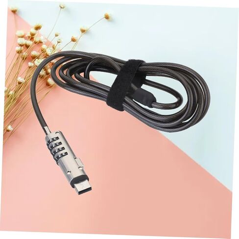 قفل USB للكمبيوتر المحمول ومكتب الكمبيوتر المحمول قفل كلمة مرور الكمبيوتر المحمولة للأجهزة الرقمية جهاز أمان مضاد للسرقة للسفر العالمي الاستخدام الأسود in Kuwait