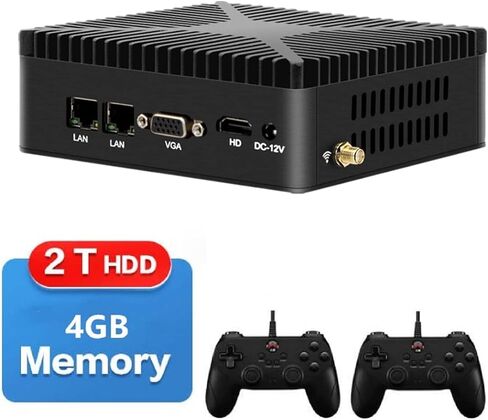 2023 4G RAM+ 2T HDD MINI Gaming PC VGA HMDI 1.4 OUTPUT OUTPORT BLUCTION 60000+ PLACK مع 2 USB Gamepads Game Associal in Saudi Arabia