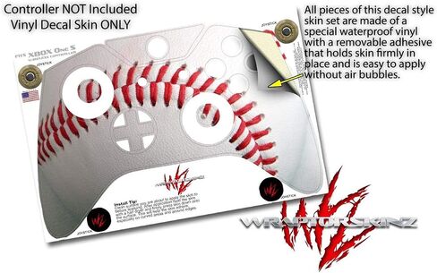 WraptorSkinz Decal Vinyl Skin Wrap compatible with XBOX One S/X Controller - Baseball (CONTROLLER NOT INCLUDED) in Saudi Arabia