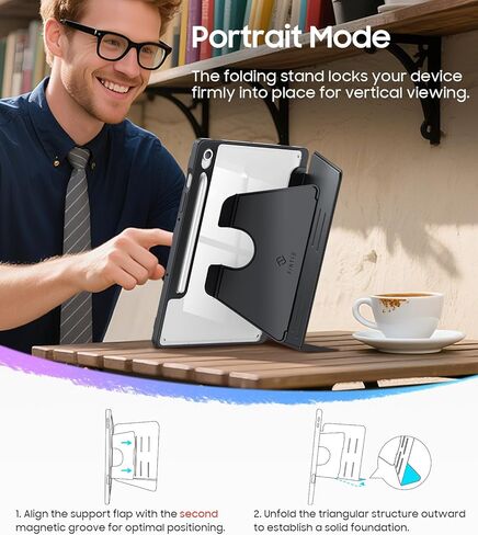 Fintie Vertical Stand Case لـ Samsung Galaxy Tab S10 Lite/ S10 Fe/ S9 Fe 5g 10g/ tab S9 11 بوصة ، غطاء واضح متعدد الزوايا مع حامل قلم S ، مستقر فائق المغناطيسي ، أسود in Saudi Arabia
