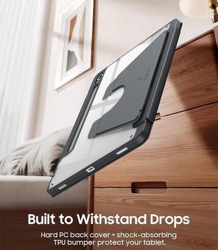 Fintie Vertical Stand Case لـ Samsung Galaxy Tab S10 Lite/ S10 Fe/ S9 Fe 5g 10g/ tab S9 11 بوصة ، غطاء واضح متعدد الزوايا مع حامل قلم S ، مستقر فائق المغناطيسي ، أسود in Saudi Arabia