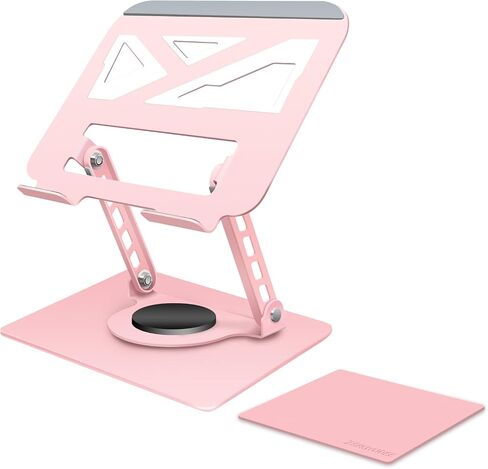 Swivel Laptop Stand-360° Rotating,Ergonomic Adjustable Metal Design,Fits10-16 Laptops,Ideal for Desk Office & Travel,Foldable & Portable,Mechanical Style,Perfect for Women (Red) in Saudi Arabia