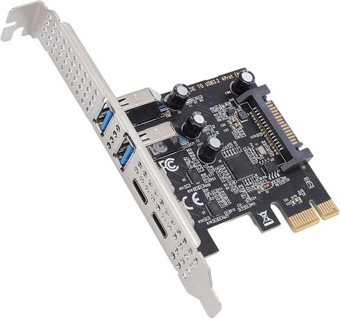بطاقة توسيع PCIE USB 3.2 ، منفذان USB A و Type C 5GBPS نقل السرعة العالية ، والتكنولوجيا ذاتية الطاقة ، متوافقة مع WinOS ، مع شريحة منخفضة الشكل in Saudi Arabia