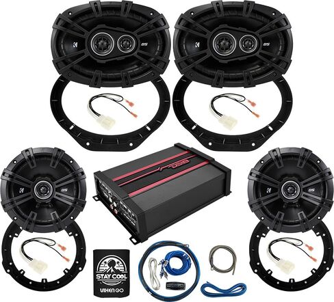 KICKER Speakers 6.5 & 6X9 inch for Ford F-150 2015-2024 Upgrade Kit - 2 Pairs of DS Series with Amplifier, Amp Kit, Adapters and Harness, Car Audio Front & Rear Door Speaker 43DSC6504 & 43DSC69304 in Saudi Arabia