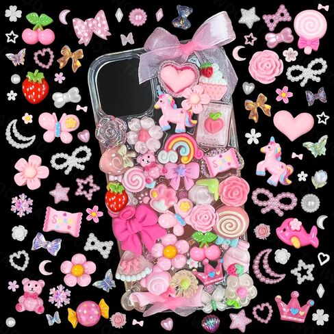 Junk Case Charms Kit, Junk Phone Case Charm, Mixed Shapes Cute Slime Charm, Junk Nail Charms in Saudi Arabia