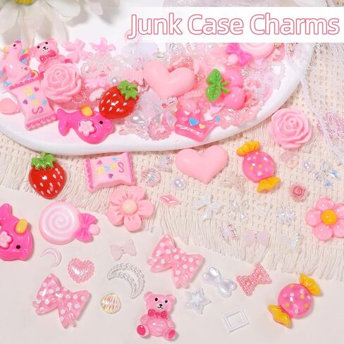 Junk Case Charms Kit, Junk Phone Case Charm, Mixed Shapes Cute Slime Charm, Junk Nail Charms in Saudi Arabia
