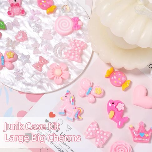 Junk Case Charms Kit, Junk Phone Case Charm, Mixed Shapes Cute Slime Charm, Junk Nail Charms in Saudi Arabia