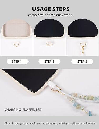 Handmade Natural Gemstone Gold Beaded Charm Cell Phone Camera Lanyard, Wrist Strap, Pearl Phone Chain String with Tether Tab, Keychain Decor for Wallet (Amazonite) in Kuwait