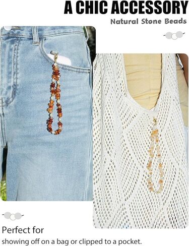 Handmade Natural Gemstone Gold Beaded Charm Cell Phone Camera Lanyard, Wrist Strap, Pearl Phone Chain String with Tether Tab, Keychain Decor for Wallet (Amazonite) in Kuwait