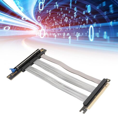 BEWINNER PCIE 5.0 Extender Riser Cable ، لـ RTX4090 5090 ، مع RX8900 RX7900XTX ، معدل نقل البيانات 128 جيجابايت ، وتصميم مضاد لـ EMI ، ومرن وقابل للطي (15 سم) in Saudi Arabia