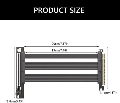 pieceIE5.0 X16 Risers Cable for Graphics, Highly Speed Flexible GPU Extender Risers Cable Extension 90Degree Angles 64GB/s in Saudi Arabia
