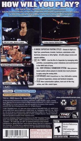 WWE Smackdown مقابل Raw 2008 - Sony PSP (متجدد) in Saudi Arabia
