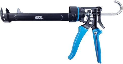 OX Tools Rodless Caulk Gun - 7:1 Thrust Ratio, Foldable Belt Clip, Patented Design, Compact for Tight Spaces, Reinforced Carriage, Glass Filled Nylon Handle, 13 1/2" Length, 10 oz Capacity in Saudi Arabia