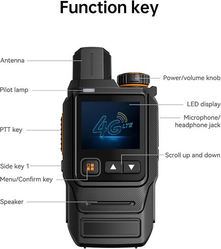 2 Units Global Walkie Talkies مجموعة غير محدودة على الصعيد الوطني PTT 4G LTE POC راديو بطارية طويلة - 5000 مللي أمبير في الساعة بطاقات SIM مع بطاقات SIM in Kuwait