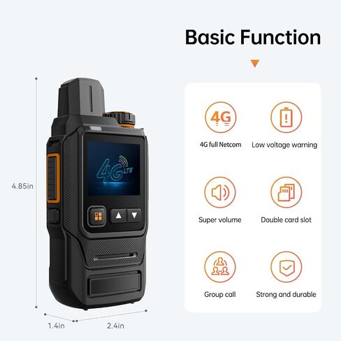 2 Units Global Walkie Talkies مجموعة غير محدودة على الصعيد الوطني PTT 4G LTE POC راديو بطارية طويلة - 5000 مللي أمبير في الساعة بطاقات SIM مع بطاقات SIM in Kuwait
