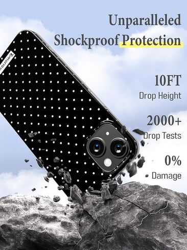 متوافق مع حالة iPhone 13 & iPhone 14 ، مع تصميم جماليات Polka Dot Design For Women Girl ، حالة هاتف TPU Slim Protect اللطيفة لـ iPhone 14/13 6.1 ' - White in Kuwait