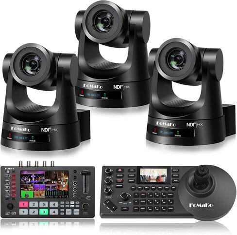 Fomako NDI Camera 20x Zoom Optical Zoom Ndi PTZ Camera HDMI (3pcs) + M4 Switcher Switcher + KC608 Pro PTZ Controller (BN202 + M4 + KN20A) in Saudi Arabia