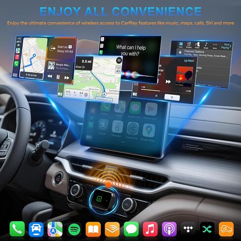 Wireless CarPlay Adapter for iPhone, 2025 Upgraded Converts Wired to Wireless Car Play Dongle, Plug & Play, Auto Connect, Mini Size, Zero Latency, Compatible with Vehicles 2016+& iPhone iOS 10+(Grey) in Saudi Arabia