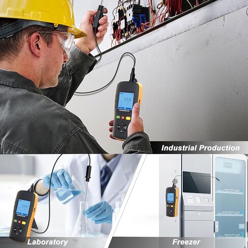 مسجل بيانات ميزان الحرارة الرقمي المزدوج Tzone مع مستشعر درجة الحرارة PT100، مسجل درجة حرارة USB محمول مع تقرير تلقائي، إنذار صوتي، معايرة لفرن الفريزر الطبخ in Kuwait