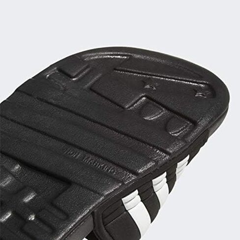 صندل Adissage Slides للسيدات من adidas، أسود/أسود/أبيض جري، 4 in Kuwait