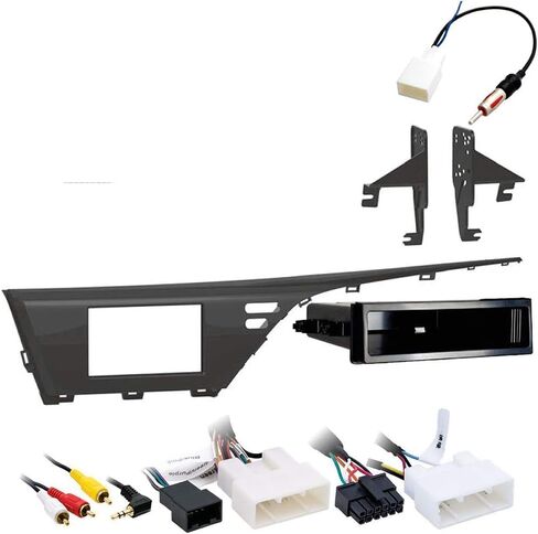 Single and Double Din Car Stereo Radio Install Dash Kit, Wire Harness and Antenna Adapter Compatible with for Toyota Camry 2018-2020, with Factory 7" Touch Screen, No Factory JBL Amplifier in Saudi Arabia