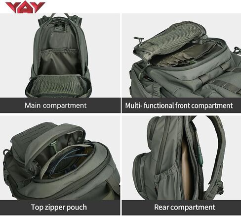 vAv YAKEDA 500D NylonTactical Military Backpack for Men,Fit 12.6-15.6 inches Laptop, Daily Bag for Hiking,hunting,running (Tan) in Kuwait