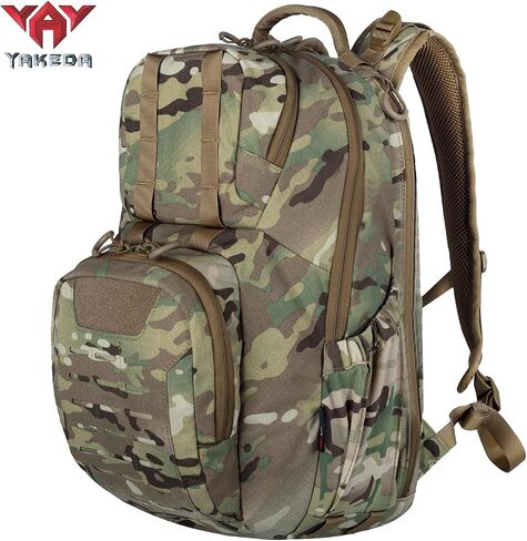 vAv YAKEDA 500D NylonTactical Military Backpack for Men,Fit 12.6-15.6 inches Laptop, Daily Bag for Hiking,hunting,running (Tan) in Kuwait