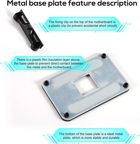 Backplate for AMD AM4, 3.54x2.13in Motherboard Mounting Holes Durable CPU Heatsink Bracket Fan Cooler Low Profile Board Plate Accessories Parts Compatible with AM4 Socket PC Computer in Saudi Arabia