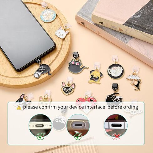 Anti Dust Plug Charm Type C USB C Dust Plug Charm with Alloy Enamel Aesthetics Pendant Cute Charging Port Protector for Phone Accessories in Saudi Arabia