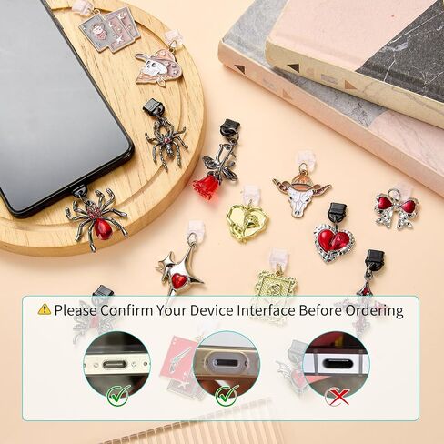 Anti Dust Plug Charm Type C USB C Dust Plug Charm with Alloy Enamel Aesthetics Pendant Cute Charging Port Protector for Phone Accessories in Saudi Arabia
