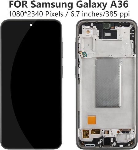 استبدال شاشة TFT لشاشة Samsung Galaxy A36 LCD لشاشة Samsung Galaxy A36 5G SM-A366U1 ، A366E ، A366B/DS LCD Display Displess Digitizer Parts مع أدوات (إطار أسود ، بدون بصمة) in Saudi Arabia