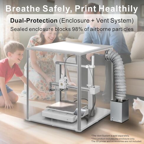 FNATR #02 Box 3D Printer Enclosure Ender 3 Enclosure Prusa Enclosure Bambu Lab Enclosure LED Light HEPA Filter Fan for Creality Ender 3 S1/Prusa MK4/MK3S+/Bambu Lab P1P/Ankermake M5 in Kuwait