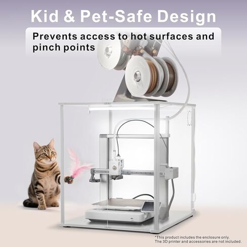 FNATR #02 Box 3D Printer Enclosure Ender 3 Enclosure Prusa Enclosure Bambu Lab Enclosure LED Light HEPA Filter Fan for Creality Ender 3 S1/Prusa MK4/MK3S+/Bambu Lab P1P/Ankermake M5 in Kuwait