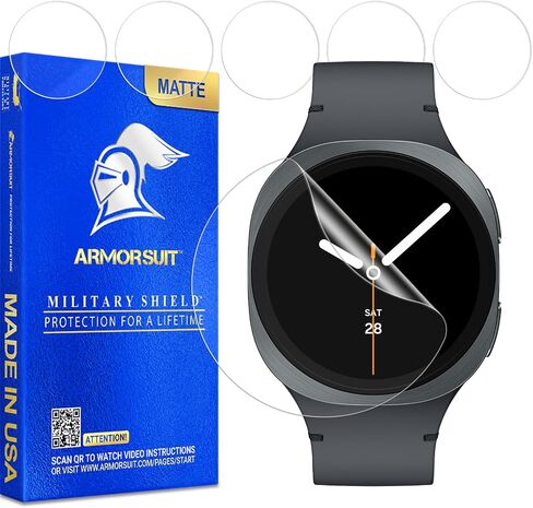 Armorsuit 6 Pack for Samsung Galaxy Watch 8 (40mm) anti -glare screen protector MilitaryShield Matte Milit - Made in USA in Saudi Arabia