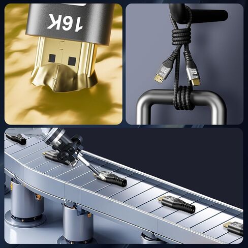 16K 10K 8K HDMI 2.2 كابل 96 جيجابايت في الثانية 5 قدم ، معتمدة من HDMI® Cable 16K 30Hz 8K/120HZ 4K 240HZ EARC HDCP 2.2 و 2.3 HDR10+ DOLBY متوافق مع PS5 PlayStatio5 TV PC Monitor Xbox in Kuwait