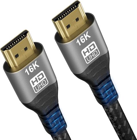 16K 10K 8K HDMI 2.2 كابل 96 جيجابايت في الثانية 5 قدم ، معتمدة من HDMI® Cable 16K 30Hz 8K/120HZ 4K 240HZ EARC HDCP 2.2 و 2.3 HDR10+ DOLBY متوافق مع PS5 PlayStatio5 TV PC Monitor Xbox in Kuwait