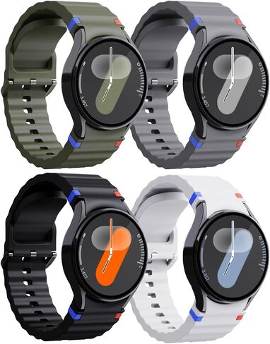 4 Pack Silicone Band Compatible with Samsung Galaxy Watch 7 Band 40mm 44mm Waterproof Sport Strap Compatible with Watch 6 5 4 FE 40mm 44mm /Classic 6 4 47mm 43mm 46mm 42mm /5 pro 45mm NOT FOR ULTRA in Saudi Arabia