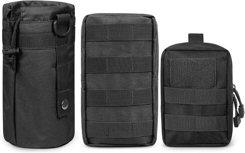 Gogoku 3 Pack Molle Pouch Combo Water Bottle Pouch Holder Tactical Molle Pouches Compact Utility Waist Bag Pack in Saudi Arabia