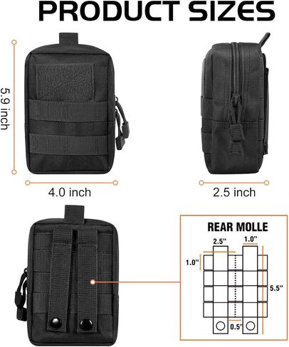 Gogoku 3 Pack Molle Pouch Combo Water Bottle Pouch Holder Tactical Molle Pouches Compact Utility Waist Bag Pack in Saudi Arabia