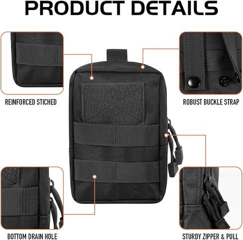 Gogoku 3 Pack Molle Pouch Combo Water Bottle Pouch Holder Tactical Molle Pouches Compact Utility Waist Bag Pack in Saudi Arabia