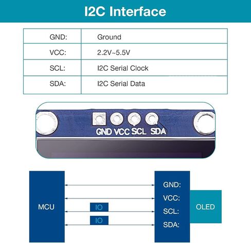 Frienda 10 قطع I2C OLED وحدة عرض OLED شاشة عرض سائق IIC I2C Tabbellone Seriale con Display Auto-Luminoso متوافق مع Arduino/Raspberry PI in Saudi Arabia