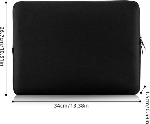 Laptop Bag 13 Inch Soft Sleeve Bag Case Shockproof Protective Computer Cover Portable Laptop Bag (Black) in Kuwait