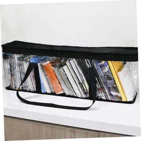 حقيبة تخزين الكتب المحمولة المحمولة مع إغلاق سحاب مزدوج لتنظيم أقراص DVD للكتب والموسيقى للسفر والمدرسة المنزلية in Kuwait