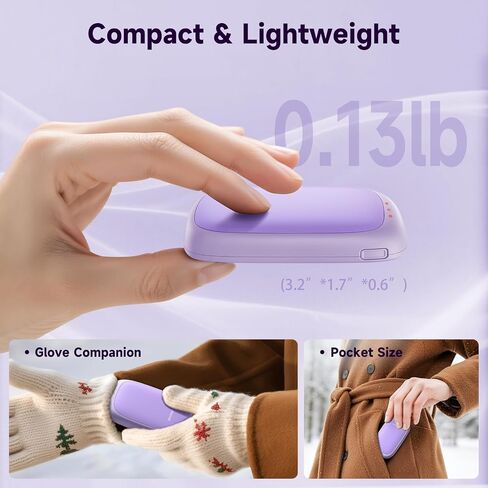 Electric Hand Warmers Rechargeable - 2 Pack Magnetic Pocket Heater Handwarmers with AI Chips, Portable Hunting Gear, Reusable Winter Essentials, Gift Ideas for Men, Women, Outdoor in Saudi Arabia