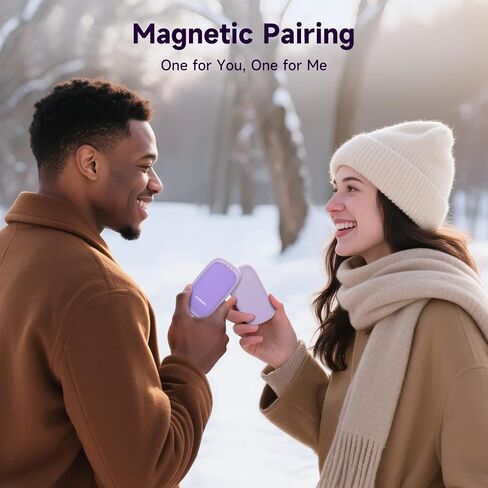 Electric Hand Warmers Rechargeable - 2 Pack Magnetic Pocket Heater Handwarmers with AI Chips, Portable Hunting Gear, Reusable Winter Essentials, Gift Ideas for Men, Women, Outdoor in Saudi Arabia