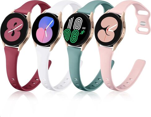 GEAK Compatible with Galaxy Watch 7 Band/Galaxy Watch 6 5 4 40mm 44mm/Classic 42mm 46mm,20mm Slim Silicone Compatible for Galaxy Watch 4 5 Band/Active 2 Women Small Black/White/Gray/Sand Pink in Kuwait