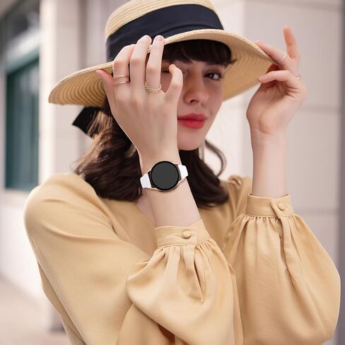 GEAK Compatible with Galaxy Watch 7 Band/Galaxy Watch 6 5 4 40mm 44mm/Classic 42mm 46mm,20mm Slim Silicone Compatible for Galaxy Watch 4 5 Band/Active 2 Women Small Black/White/Gray/Sand Pink in Kuwait