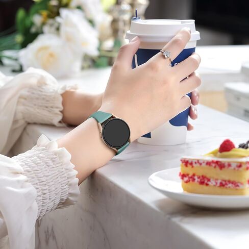 GEAK Compatible with Galaxy Watch 7 Band/Galaxy Watch 6 5 4 40mm 44mm/Classic 42mm 46mm,20mm Slim Silicone Compatible for Galaxy Watch 4 5 Band/Active 2 Women Small Black/White/Gray/Sand Pink in Kuwait